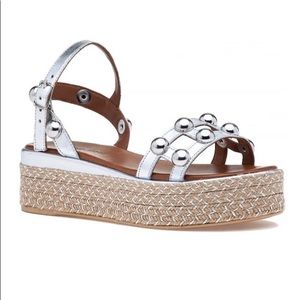 Silver 275 central platform sandals